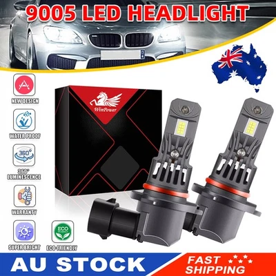 2pcs 9005/HB3 LED 100W Super Bright 6000K White Headlight Bulbs Kit High Beam AU - image 1 of 4