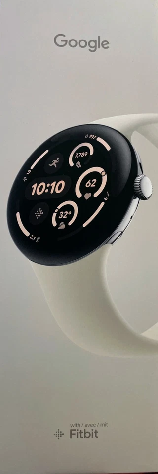 Google Pixel Watch 3 LTE 45mm Smartwatch Gehäuse Silver Armband Porcelain Weiß - Bild 2 von 4