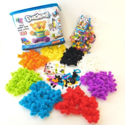 Huge Bunchems Lot Creativity Set Building Toys Mega Jumbo 1250+ Bonus Bag.