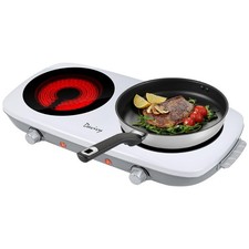 Davivy Double Burner Electric Hot Plate, 1800W 2x900W Portable Electric Sto...