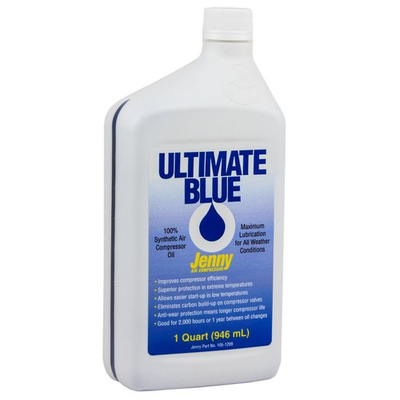 #ad Air Compressor Oil 100% Synthetic 1 QT Quart Jenny Ultimate Blue 105 1209 $36.95
