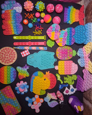 Huge LOT 60 Fidget Toys Pop It Spinners Squishy Sensory Stress Relief Bundle