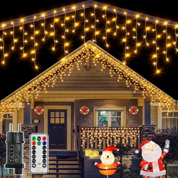 Lichterkette AußEn 12M 504 Leds Warmweiß Mit Fernbedienung Wasserdicht 8 Modi-image