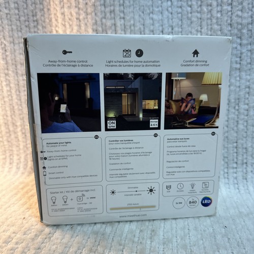 Philips Hue White A19 Equivalent LED Bulb Starter Kit (2 Bulbs) 840 Lumen - Picture 2 of 5