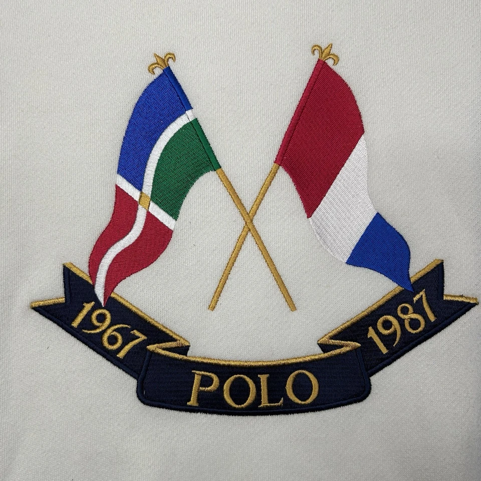 Polo Ralph Lauren Tri-Color Cross Flags Sweatshirt Size Small Crewneck - Image 4 of 4
