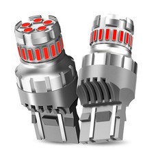 2x 7443 7440 LED Red Strobe Flash Blinking Brake Tail Stop Parking Light EOOH