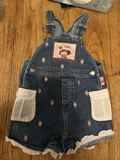 Vintage Rare Strawberry Shortcake Denim Overalls Toddler 18m