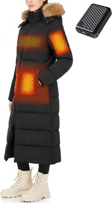 Graphene Heated Jacket for Women 12V 18400Mah Fast Charge Capacity Bat, Size XL