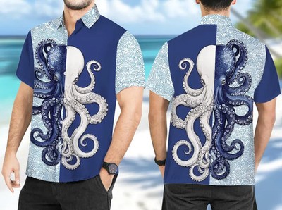 Octopus Tropical Beach Ocean Sea Life Hawaiian Shirt