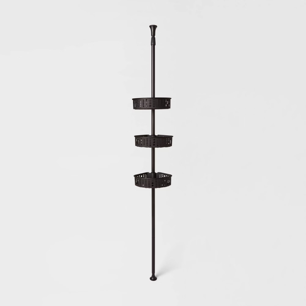 Room Essentials Steel Corner Tension Pole Shower Caddy 3 Baskets Matte Black 3190₽