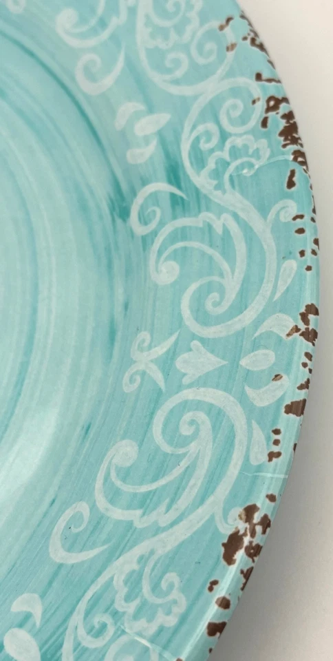 Platos de cena de melamina Cynthia Rowley 11" (6) medallón acuático, comedor al aire libre Foto 4 de 4