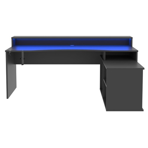 Gamer-Schreibtisch - schwarz - mit LED-Beleuchtung - 200 cm breit Computertisch - Bild 3 von 7