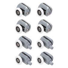 8 Pcs 23mm Dia Shower Sliding Door Top Bottom Rollers with Screws, Gray