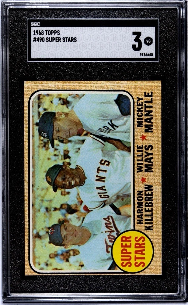 Deal for 1968 Topps Super Stars MANTLE MAYS KILLEBREW #490 SGC 3 Fresh Grade