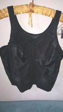 Vintage Black Exquisite Form Longline Bullet Bra 42D front closure pinup retro