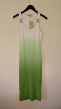 Michael Kors Ombre Knit Sheath Midi Dress Scoop Neck Sleeveless Green Size M