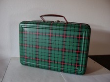 kleiner alter französischer Blechkoffer, signiert Elan Marquise, intakt