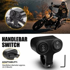 Motorcycle ATV Handlebar Dual Button On Off Switch 22mm 7/8" Motorbike Refit 12V