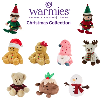 Warmies Large Microwavable Plush Soft Toy Hot Or Cold Christmas Collection