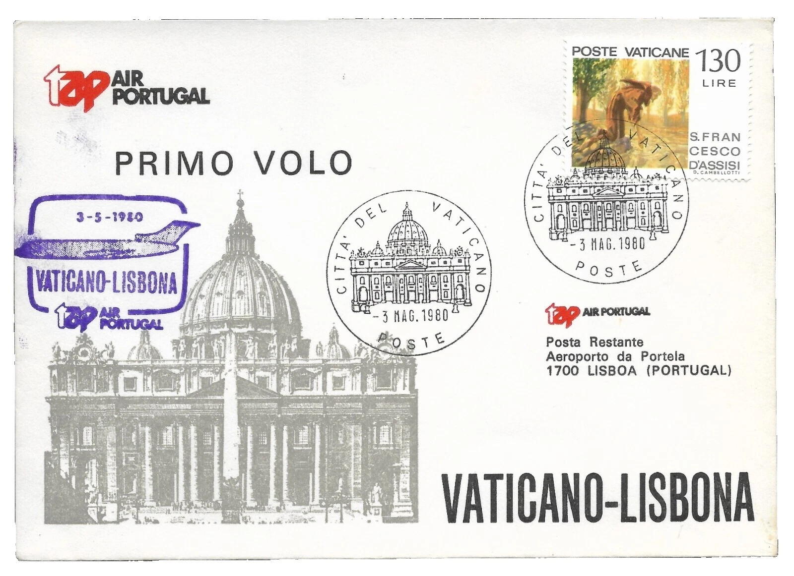Architecture Used Cover Vatican Stamps
