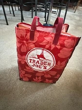 Trader Joe’s Red Hibiscus Reusable Shopping Bag FREE SHIP!