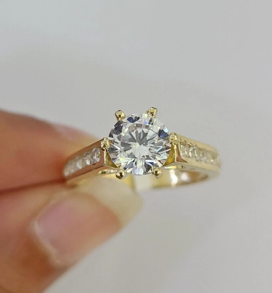 Real 10k Yellow Gold Ring Wedding Engagement Casual 10Kt Genuine - Image 4 of 4