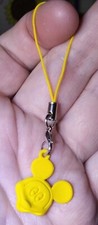 Silver Yellow Mickey Mouse Charm, Phone, Keychain  Zipper Pull Clip Attachment