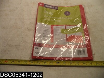 QTY=3: 87730 Smead 2 Pocket Red 3 Hole Punched Prong Folders