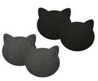 Filz Tischset Katze, 4Er Set - Platzmatte Katzenkopf, Platzset, Tischmatte, Filz