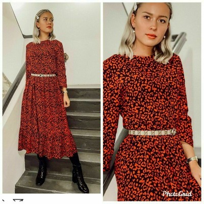 zara red leopard dress