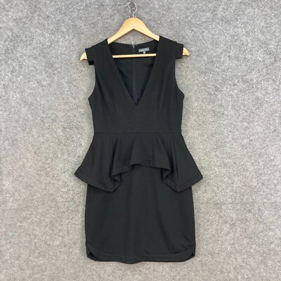 Sheike Womens Dress Size 10 Black Sleeveless V-Neck Lined Pencil Zip 20118
