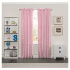 Eclipse Girls Pink Crown Print Thermal Blackout Window Curtain Panel 42x63" 1ct