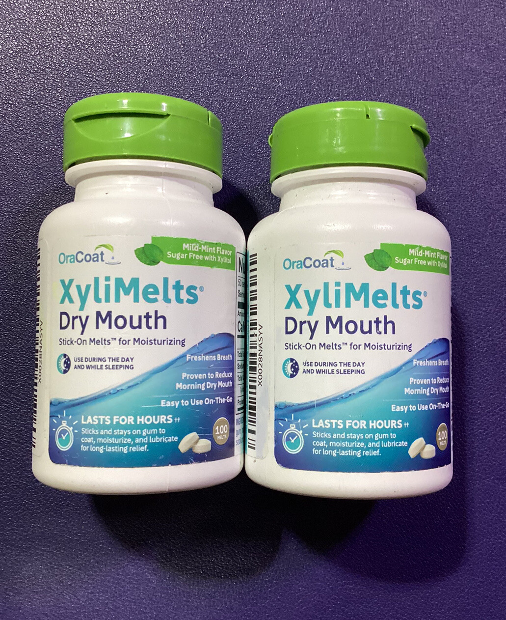 XyliMelts OraCoat para boca seca sabor suave menta se derrite (paquete de 2), 100 quilates cada uno