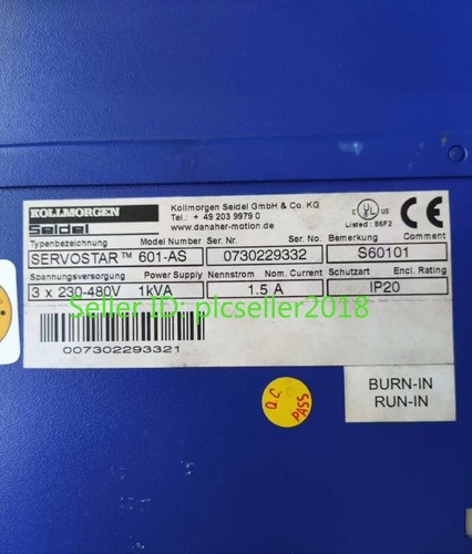 Servo driver 1 pieza usado probado KOLLMORGEN Servostar 601 S60101 DHL o FedEx - Imagen 1 de 4