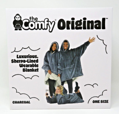The Comfy Original Oversized Sherpa Lined Wearable Blanket - ONE SIZE - GREY