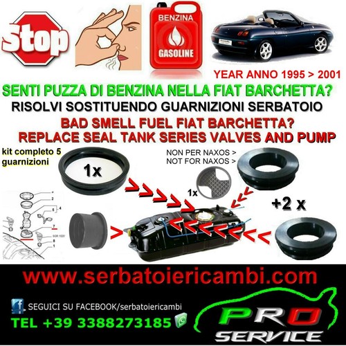 kit 5 Guarnizioni serbatoio FIAT BARCHETTA + sottopompa SOLO PER ORIGINALE - Picture 3 of 3