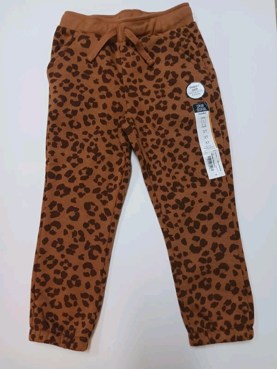 NWT Toddler Girls Okie Dokie Leopard Sweatpants Size 3T - Main Image