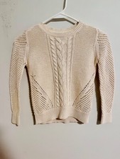 Baby Gap Pullover Sweater Boys small Cream Cable Knit Long Sleeve.