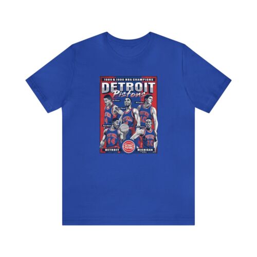 T-shirt Detroit Pistons NBA Champions Champs 1989 1990 Bella Premium Blend - Zdjęcie 1 z 37