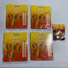 Lot of 4 Vintage 1998 Beistle 6.5’ Fall Leaf Stringer + 1 Maple Leaf Fanci-Fetti