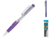 Pentel Twist-Erase Click Pencil Kit 0.7mm Lead Clic Eraser Purple School Office