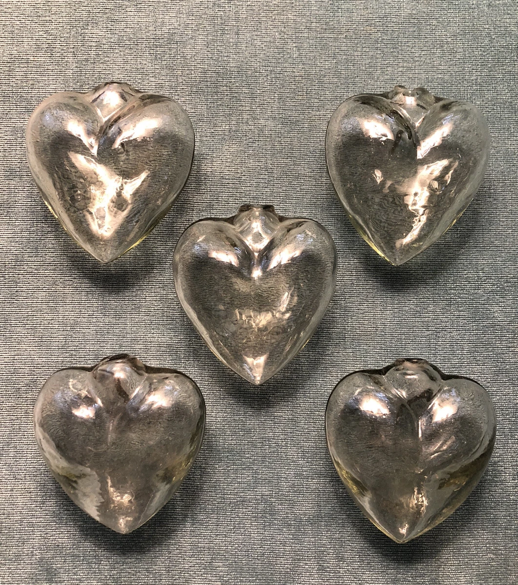 Small Hand Blown Glass Hearts, Glass Hearts