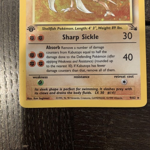 1st Edition Kabutops WOTC Holo Pokemon Card Rare - Picture 5 of 5