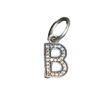 PANDORA Sterling Silver 925 ALE CZ Dangle Charm Initial B