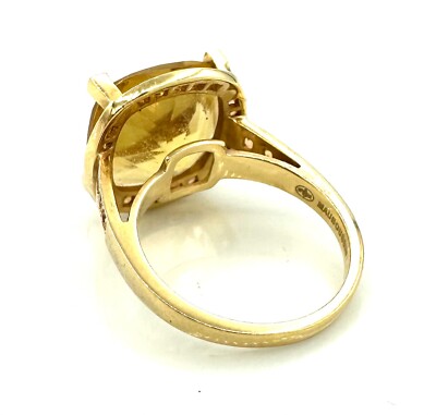 Bague Mauboussin 'Couleur D'amour' En Or Blanc 18 Carats Avec Citrine, Saphirs Oranges Et Diamants Fantaisie - Taille 53