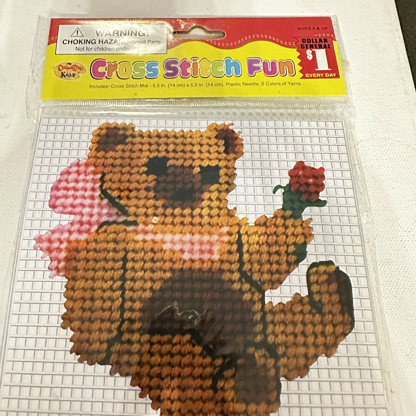 Creative Kids Cross Stitch Fun Bear Yarn Kit