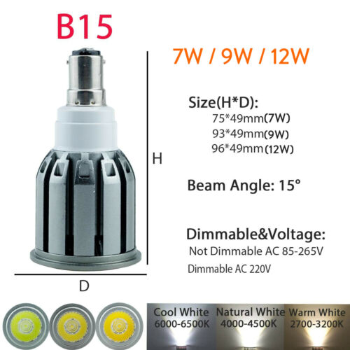 7W 9W 12W MR16 GU10 Dimmable LED Spotlight E27 E14 COB Bulb Lights 220V 12V Lamp - Picture 5 of 19