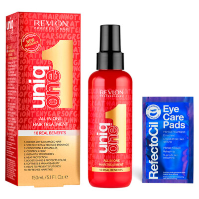Revlon Uniq One All In One Hair Treatment 150ml + 2x RefectoCil Eye Care Pads