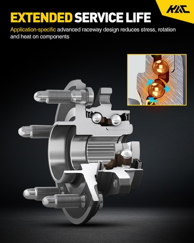 2pc Rear Wheel Hub&Bearing for Lincoln MKX 2007 2008 2009 2010 Edge 2007-2010 - Picture 4 of 14