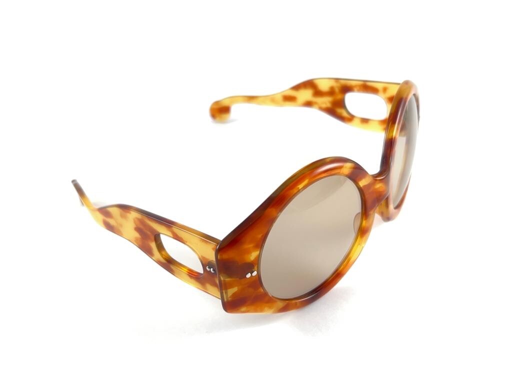 NEW RARE VINTAGE PHILIPPE CHEVALLIER MASK TORTOISE OVERSIZED 1960'S SUNGLASSES image 2